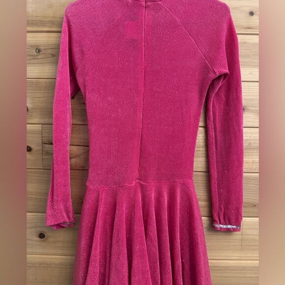 American Girl Size Small Pink Sparkle Dance Ice Skater Twirl Long Sleeve Dress - Picture 6 of 10